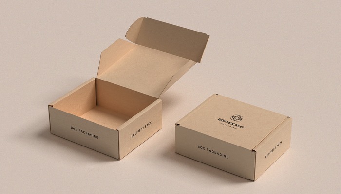 brown 4 corner tuck top tray