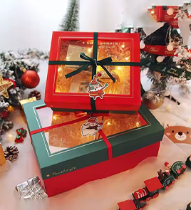christmas cookie boxes with window