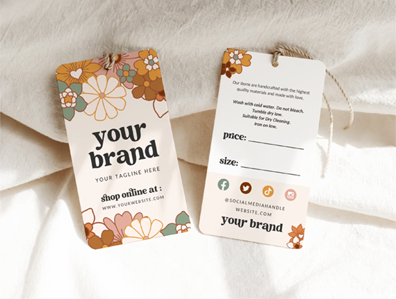 colorful clothing hang tags