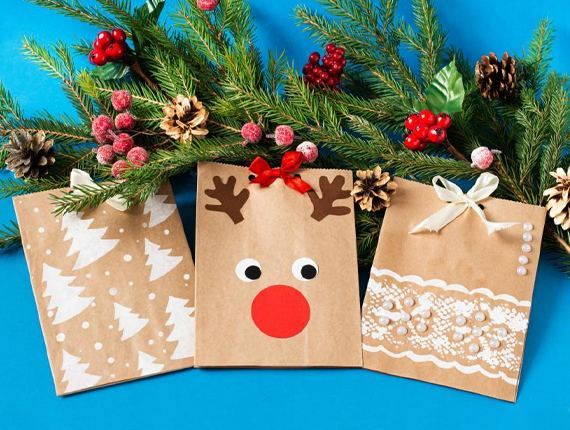 custom printed christmas paper bags