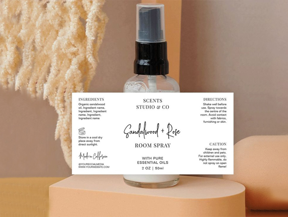 custom printed spray bottle labels
