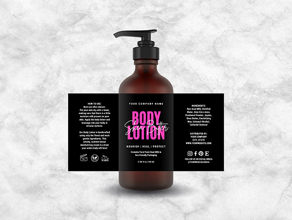 customised lotion label