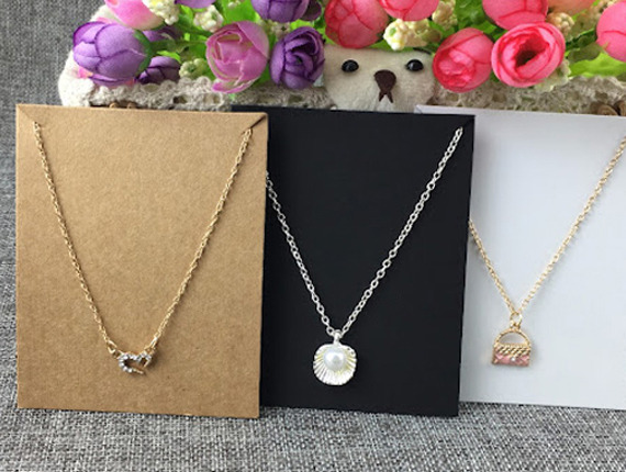 printed necklace cards