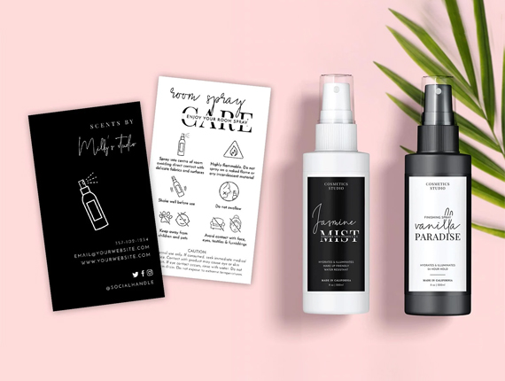 printed spray bottle labels