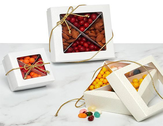 white candy boxes with window