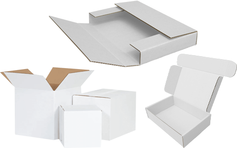 white corrugated boxes