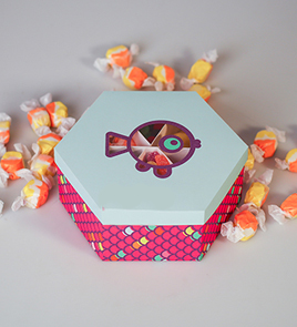 candy box with window patch