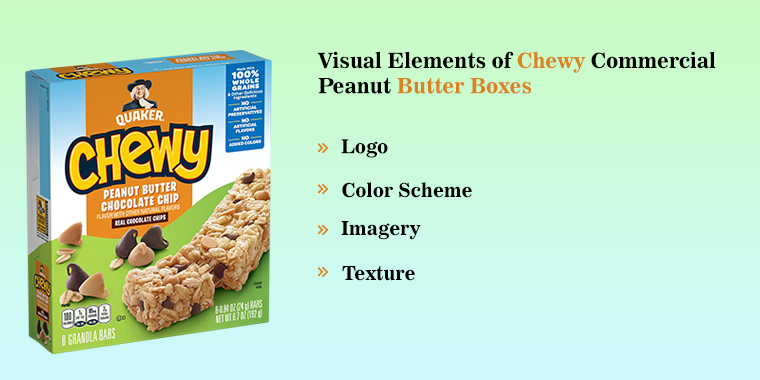 Visual Elements of Chewy Commercial Peanut Butter Boxes