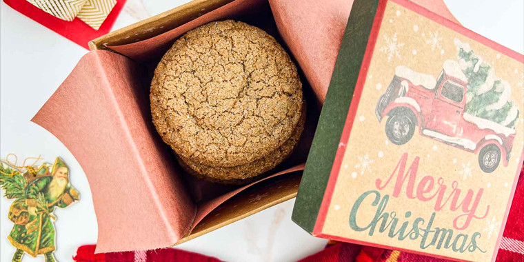 christmas themed cookies packaging