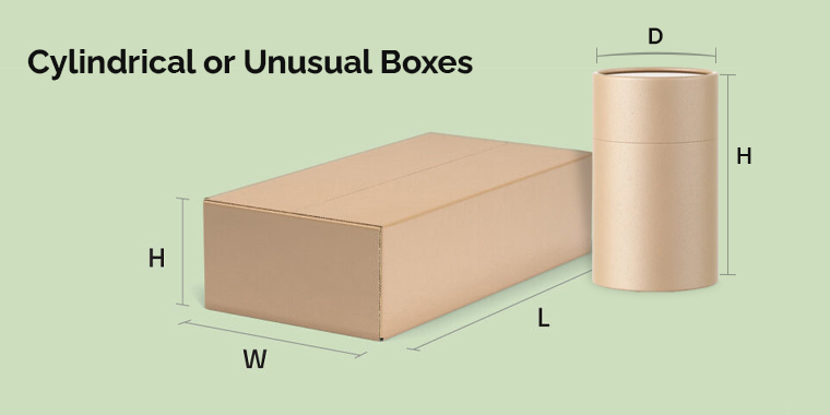 how to measure the odd shape box and cylindrical