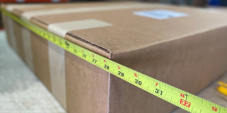 measuring a box for shipping