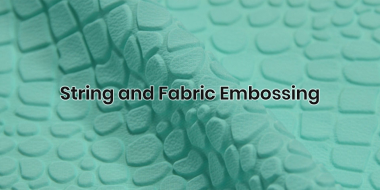 string and fabric embossing