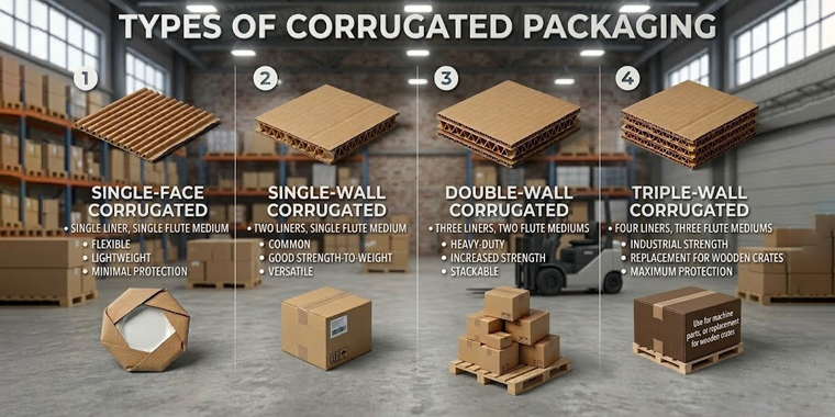 types of corrugated wall packaging