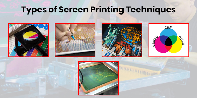 types of screen printing