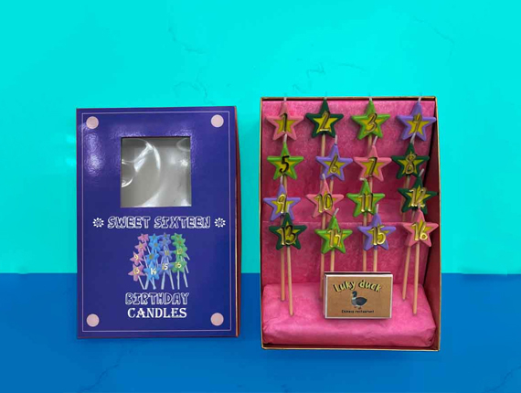 16 wishes candles packaging