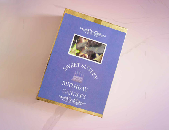 birthday 16 wishes candles box