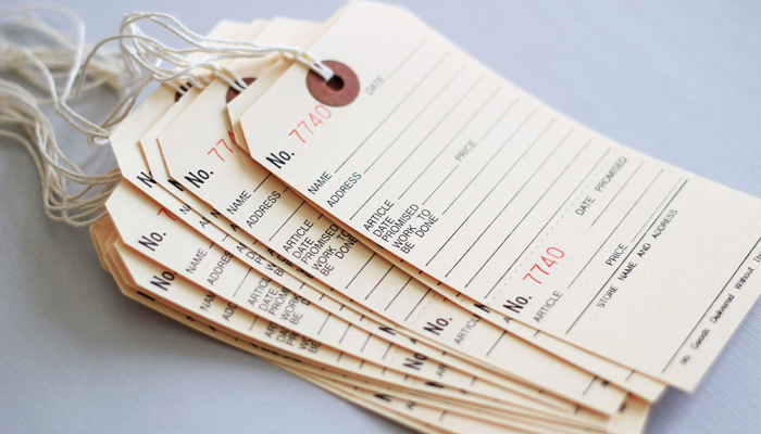 black shipping tags