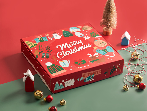 red christmas themed cookie mailer boxes