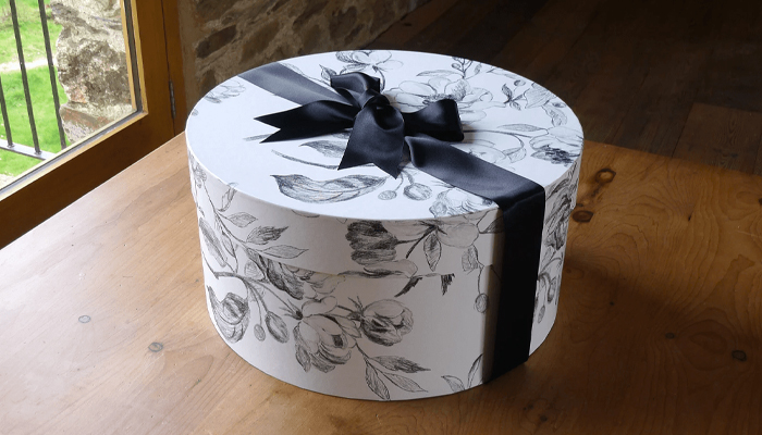 cardboard hat box