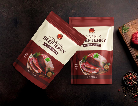 custom mylar jerky packaging