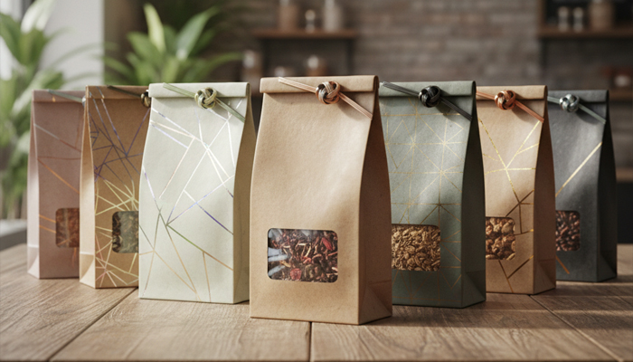 brown paper tin tie bags