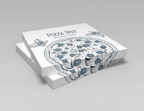 custom white pizza box