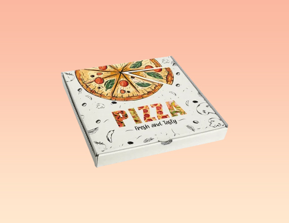 custom white pizza packaging