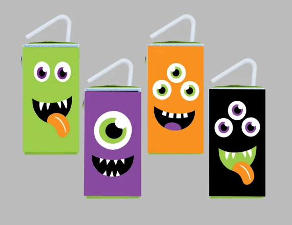 diy halloween juice boxes