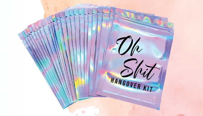 custom holographic mylar bag