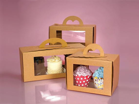 kraft cupcake boxes with window