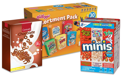 mini cereal boxes