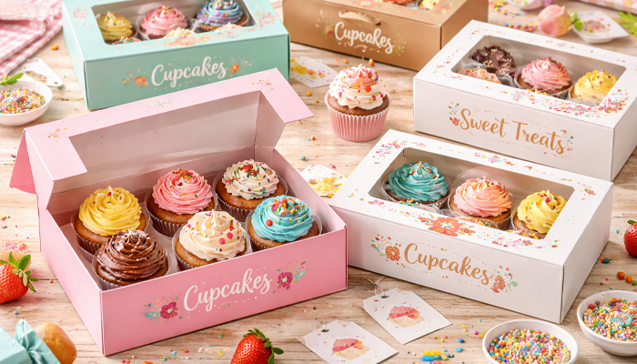 custom cupcake box packaging
