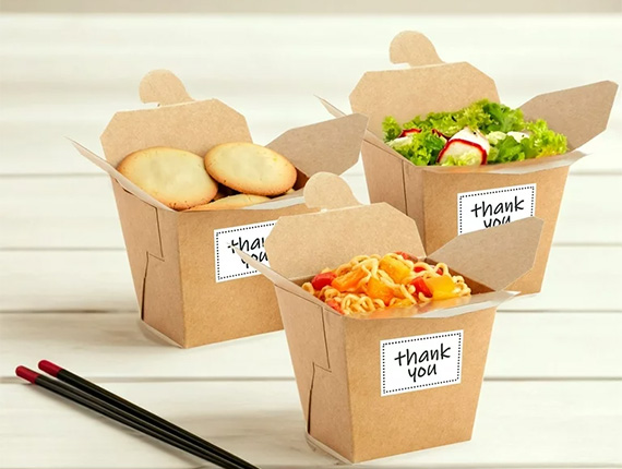 brown takeout boxes