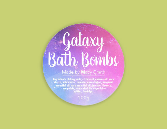 Custom Bath Bomb Label