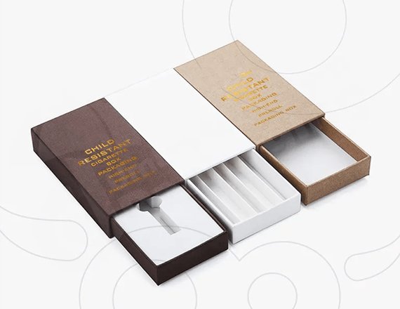 printed child resistant cigarette packaging