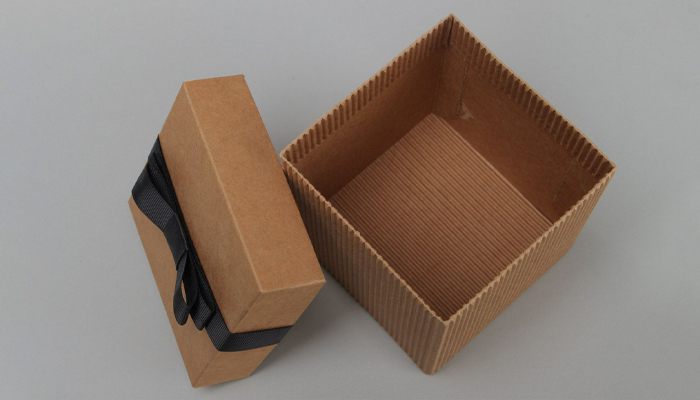 white corrugated boxes with lids
