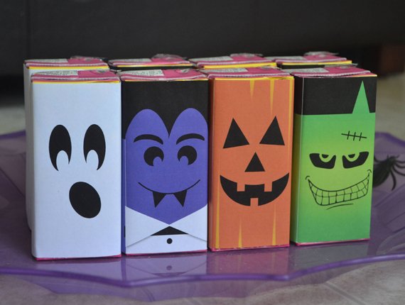 printed halloween juice boxes