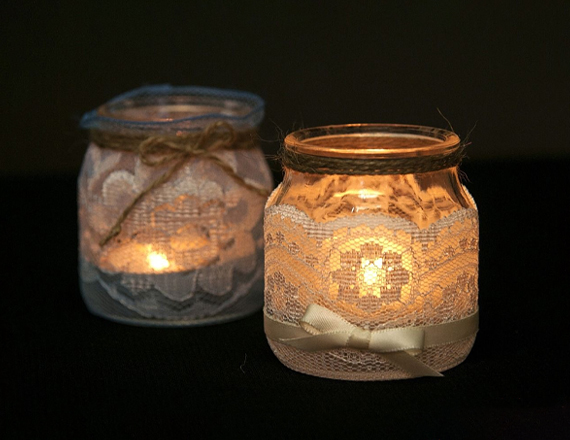 recycled glass candle jars