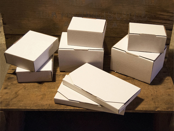 white cardboard shipping boxes
