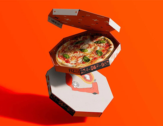 white pizza packaging boxes