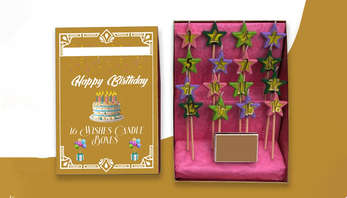 16 wishes candles packaging