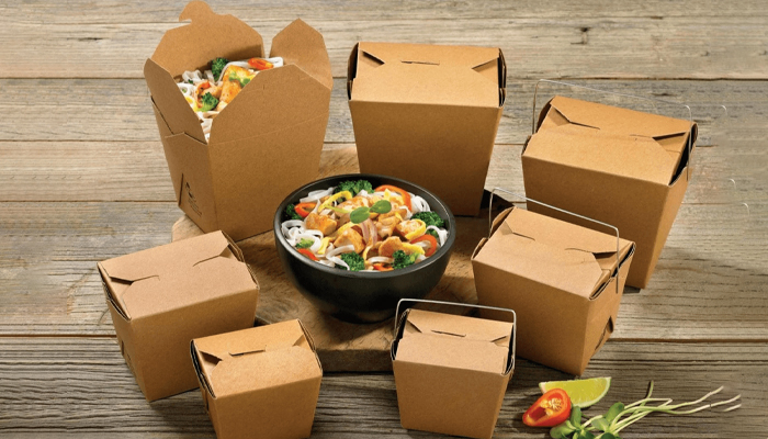 brown kraft food boxes