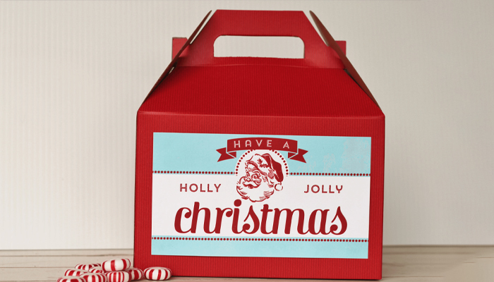 printed red gable boxes